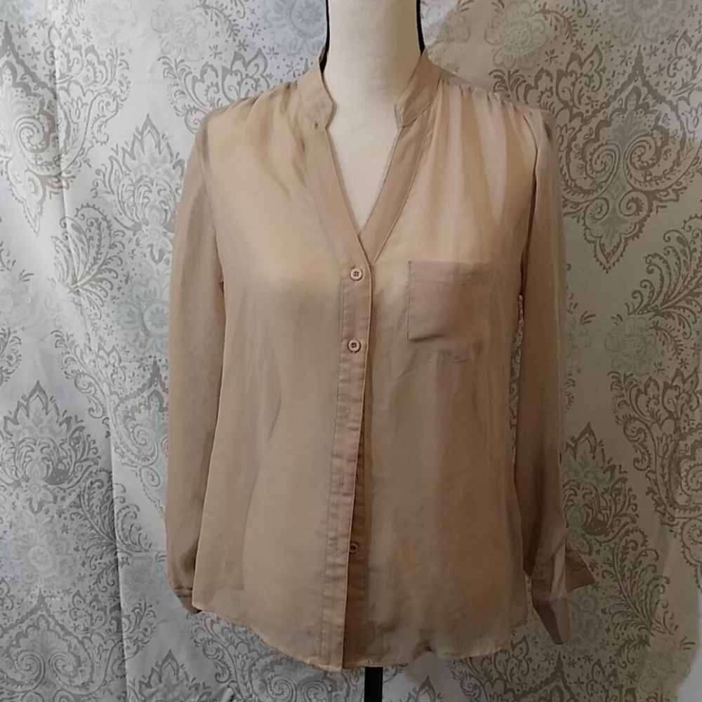 Long sleeve sheer blouse